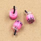 10pcs Pearl Milk Tea Charms Pendants DIY Jewelry Making Findings