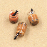 10pcs Pearl Milk Tea Charms Pendants DIY Jewelry Making Findings