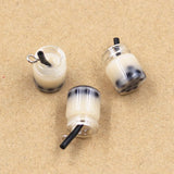 10pcs Pearl Milk Tea Charms Pendants DIY Jewelry Making Findings