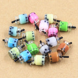 10pcs Pearl Milk Tea Charms Pendants DIY Jewelry Making Findings