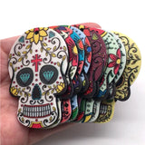 10pcs Sugar Skull Halloween Charms Calavera Relief Acrylic Jewelry Charm