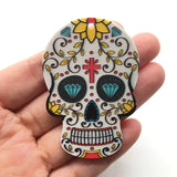 10pcs Sugar Skull Halloween Charms Acrylic Jewelry Charm