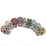 10pcs Sugar Skull Halloween Charms Calavera Relief Acrylic Jewelry Charm