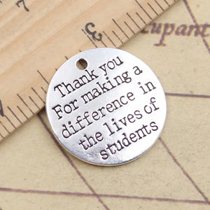 10pcs Thank You For Making A Difference Charms 25x25mm Tibetan Silver Pendants