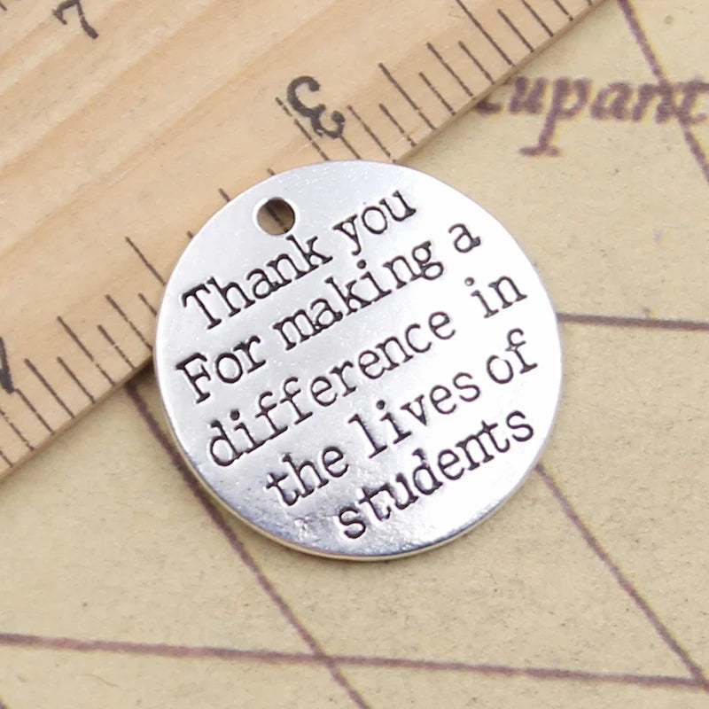 10pcs Thank You For Making A Difference Charms 25x25mm Tibetan Silver Pendants