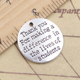 10pcs Thank You For Making A Difference Charms 25x25mm Tibetan Silver Pendants