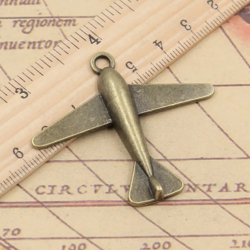 10pcs Plane Airplane Charms 50x42mm Tibetan Bronze Silver Pendants DIY Craft