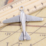 10pcs Plane Airplane Charms 50x42mm Tibetan Bronze Silver Pendants DIY Craft