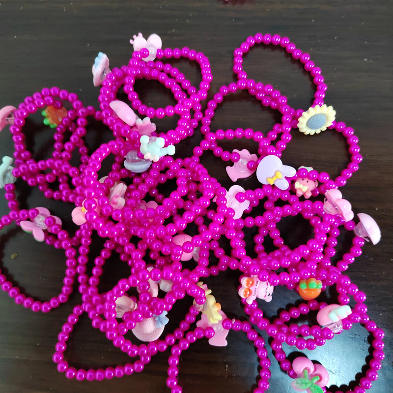 10pcs Kids Soft Clay Beaded Pendant Bracelets For Girls