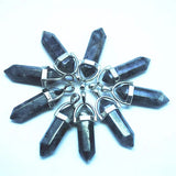 10pcs Chinese Laboradorite Stone Bullet Pendants for DIY Jewelry Making