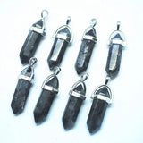 10pcs Chinese Laboradorite Stone Bullet Pendants for DIY Jewelry Making
