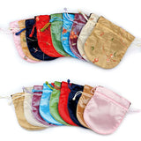 10pcs Satin Embroidered Jewelry Gift Bags Coin Purse Drawstring Pouches 4*5in