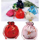 10pcs Satin Embroidered Jewelry Gift Bags Coin Purse Drawstring Pouches 4*5in