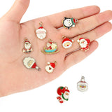 10pcs Christmas Enamel Santa Charms for DIY Jewelry Making