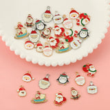 10pcs Christmas Enamel Santa Charms for DIY Jewelry Making