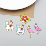 10pcs Christmas Cactus Enamel Charms for Jewelry Making DIY Accessories