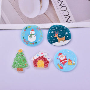 10pcs Christmas Pendant Santa Claus Snowman Deer Charms DIY Jewelry Accessories