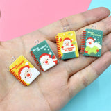 10pcs Christmas Santa Socks Notebook Resin Charms Pendant DIY Jewelry Making