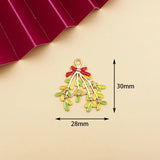 10pcs Christmas Tree House Enamel Charms for DIY Jewelry Making