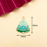10pcs Christmas Tree House Enamel Charms for DIY Jewelry Making