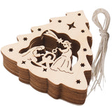 10pcs Christmas Tree Wooden The Birth of Jesus Pendant Decoration