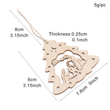 10pcs Christmas Tree Wooden The Birth of Jesus Pendant Decoration