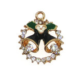 10pcs Enamel Christmas Bells Charms Pendants DIY Jewelry
