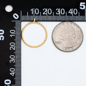 10pcs Circle Ear Posts 20mm, Plated Brass, Ring Stud Earrings