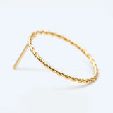 10pcs Circle Ear Posts 20mm, Plated Brass, Ring Stud Earrings