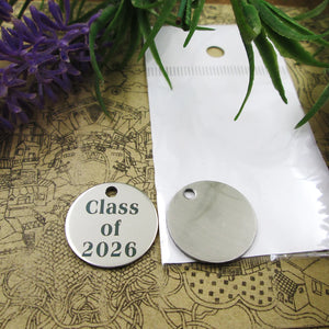 10pcs Class Of 2026 Stainless Steel Charms Pendant