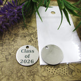 10pcs Class Of 2026 Stainless Steel Charms Pendant