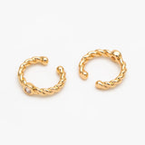 10pcs Clear CZ Adjustable Ear Cuffs, Plated Brass Earwire Earring Clips