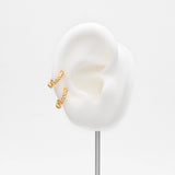 10pcs Clear CZ Adjustable Ear Cuffs, Plated Brass Earwire Earring Clips