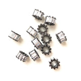 10pcs Clear Cubic Zirconia Paved Wheel Spacers Beads for Girl Jewelry