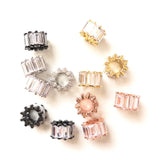 10pcs Clear Cubic Zirconia Paved Wheel Spacers Beads for Girl Jewelry