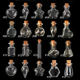 10pcs Clear Glass Bottle With Cork Stopper Geometric Glass Ball Vial