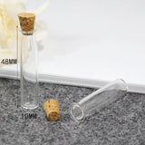 10pcs Clear Glass Bottle With Cork Stopper Geometric Glass Ball Vial