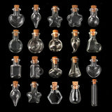 10pcs Clear Glass Bottle With Cork Stopper Geometric Glass Ball Vial