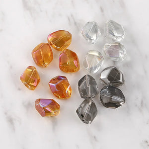 10pcs Clear Irregular Crystal Stone Loose Beads for Jewelry Making