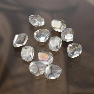 10pcs Clear Irregular Crystal Stone Loose Beads for Jewelry Making