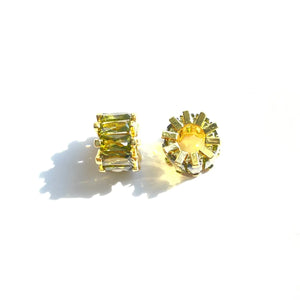 10pcs Clear Olive Green Zirconia Wheel Spacers Beads