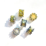 10pcs Clear Olive Green Zirconia Wheel Spacers Beads