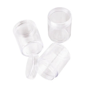 10pcs Clear Plastic Bead Containers Cosmetic Samples Container Pot Jars