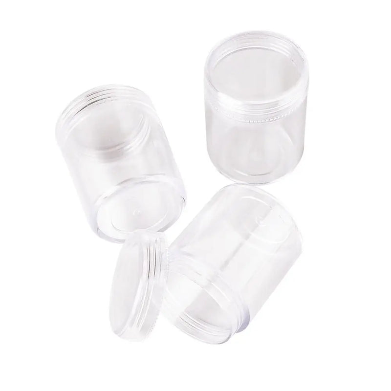 10pcs Clear Plastic Bead Containers Cosmetic Samples Container Pot Jars