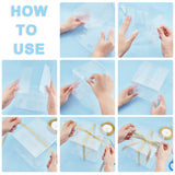 10pcs Clear Plastic Boxes Foldable Square PVC Box with Glitter Ribbon