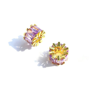 10pcs Clear Purple Zirconia Spacer Beads for Jewelry Making