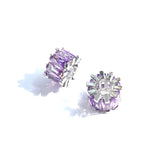 10pcs Clear Purple Zirconia Spacer Beads for Jewelry Making
