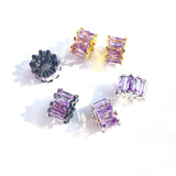 10pcs Clear Purple Zirconia Spacer Beads for Jewelry Making