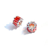 10pcs Clear Red Zirconia Wheel Spacer Beads for Jewelry DIY