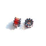 10pcs Clear Red Zirconia Wheel Spacer Beads for Jewelry DIY